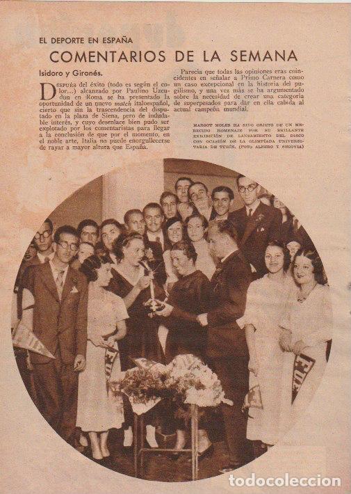 Coleccionismo de revistas y peri&oacute;dicos: * DEPORTES * Margot Moles; cross femenino; f&uacute;tbol Barcelona, Madrid; boxeo: Giron&eacute;s - 1933