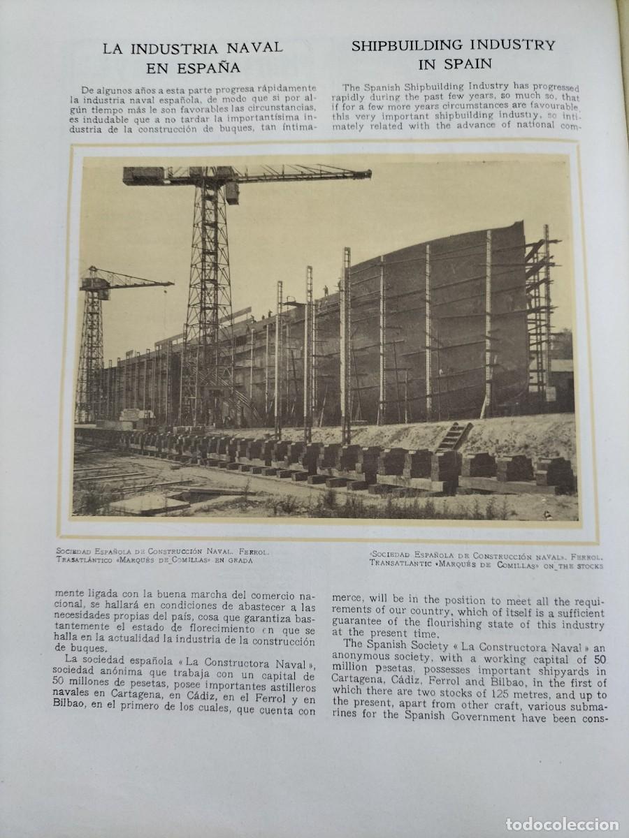 Collezionismo di Riviste e Giornali: INDUSTRIA NAVAL EN ESPA&Ntilde;A SOCIEDA ESPA&Ntilde;OLA CONSTRUCCION NAVAL FERROL CARTAGENA A&Ntilde;O 1927