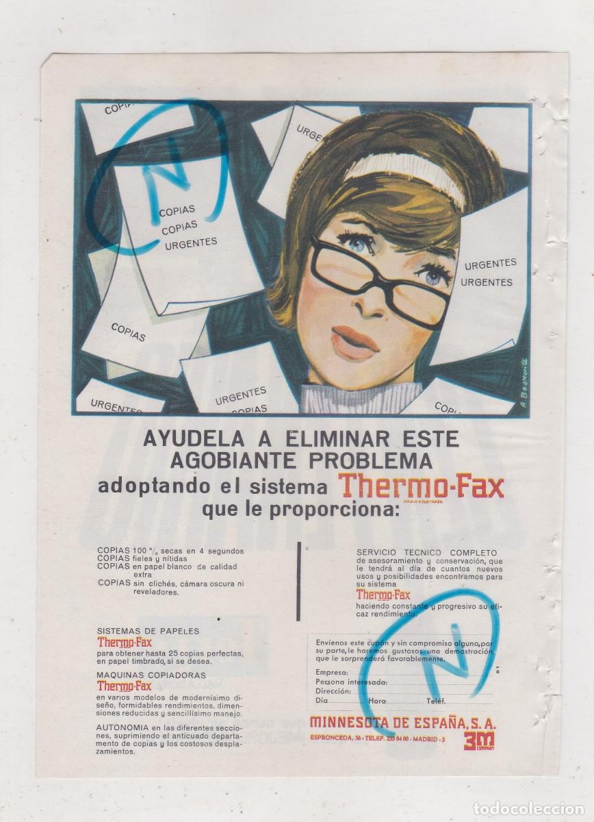 Coleccionismo de Revistas y Peri&oacute;dicos: PUBLICIDAD T 1963. ANUNCIO THERMO-FAX. MINNESOTA DE ESPA&Ntilde;A, S.A. + BRANDY CENTENARIO. TERRY (REVERSO
