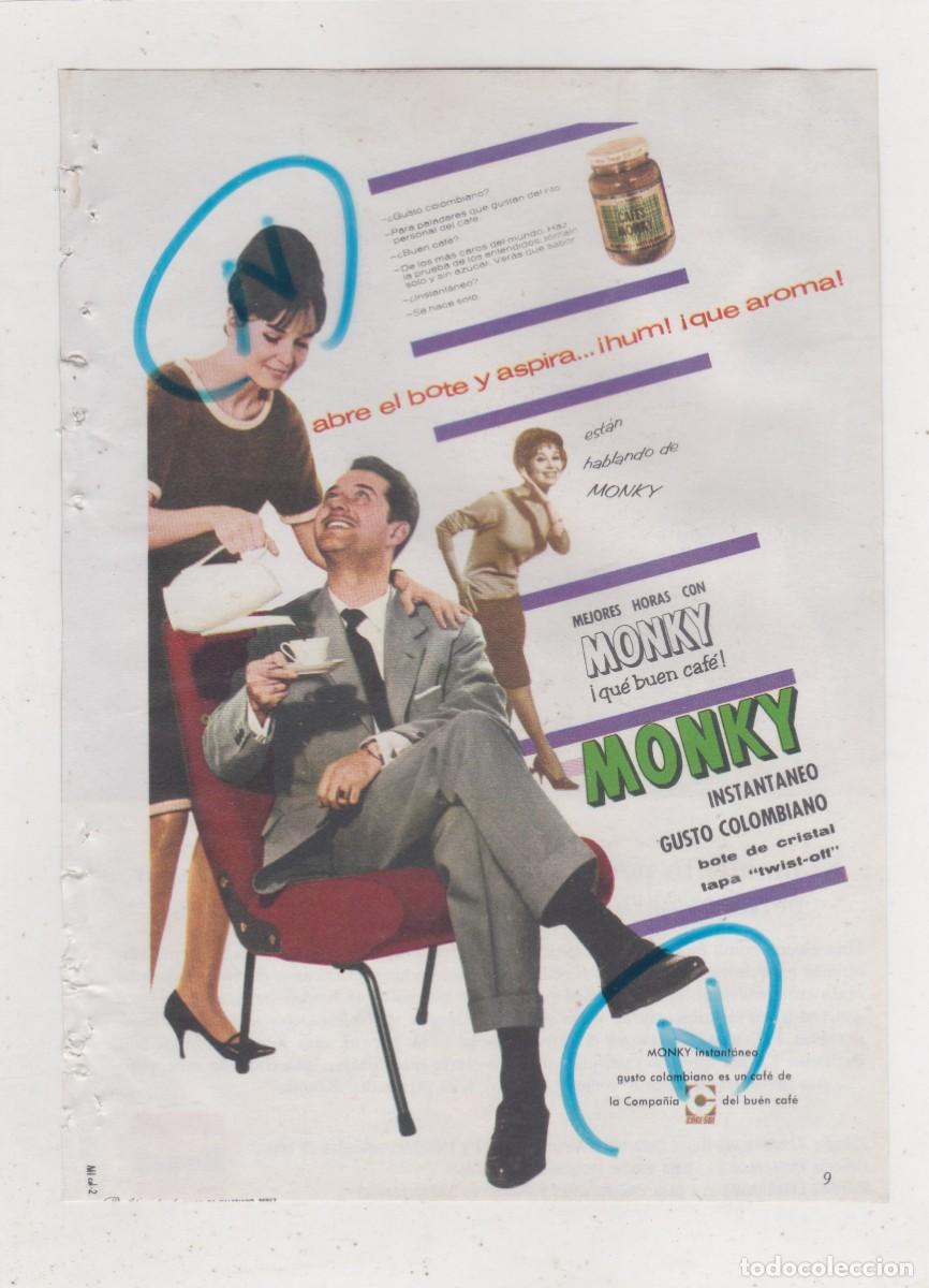 Coleccionismo de revistas y peri&oacute;dicos: PUBLICIDAD T 1963. ANUNCIO CAFE INSTANT&Aacute;NEO MONKY + PELICULAS KODAK (REVERSO)