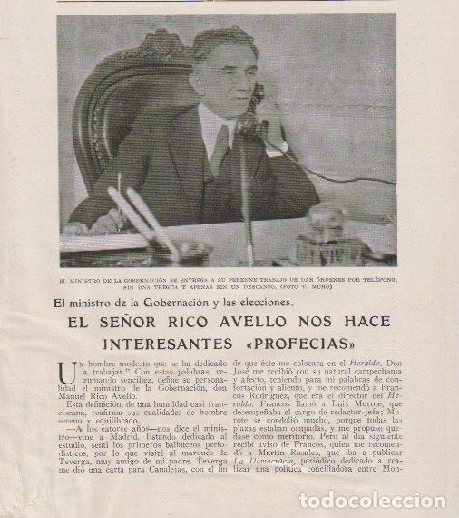 Coleccionismo de revistas y peri&oacute;dicos: El ministro de Gobernaci&oacute;n: el Sr. Rico Avello.../ Jos&eacute; de Lerena - 1933