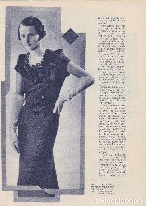 Coleccionismo de revistas y peri&oacute;dicos: * MODA FEMENINA * Modelos Jean Patou, Robert Rignet, Mainbocher, - 1933