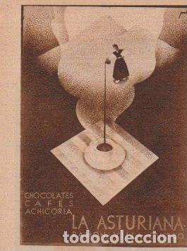 Coleccionismo de revistas y peri&oacute;dicos: * OVIEDO * Publicidad chocolates, caf&eacute;, achicoria La Asturiana - 1933