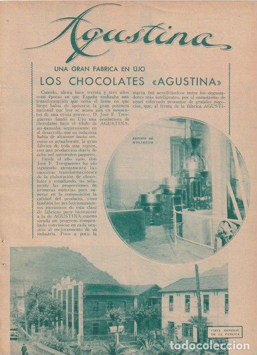 Coleccionismo de revistas y peri&oacute;dicos: * UJO * CHOCOLATES AGUSTINA - 1933