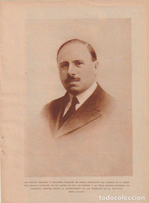 Coleccionismo de revistas y peri&oacute;dicos: D. Ignacio Herrero y Collantes, marqu&eacute;s de Aledo, presidente saltos de agua de Somiedo - 1933