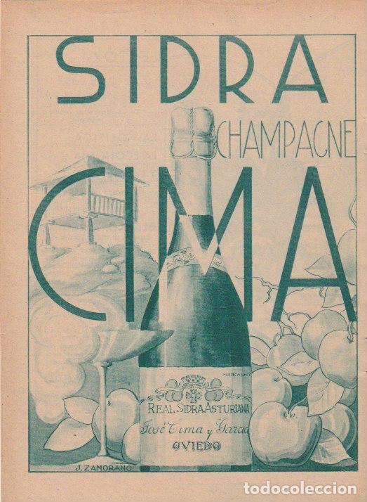 Coleccionismo de revistas y peri&oacute;dicos: * OVIEDO * Publicidad sidra champagne CIMA - 1933