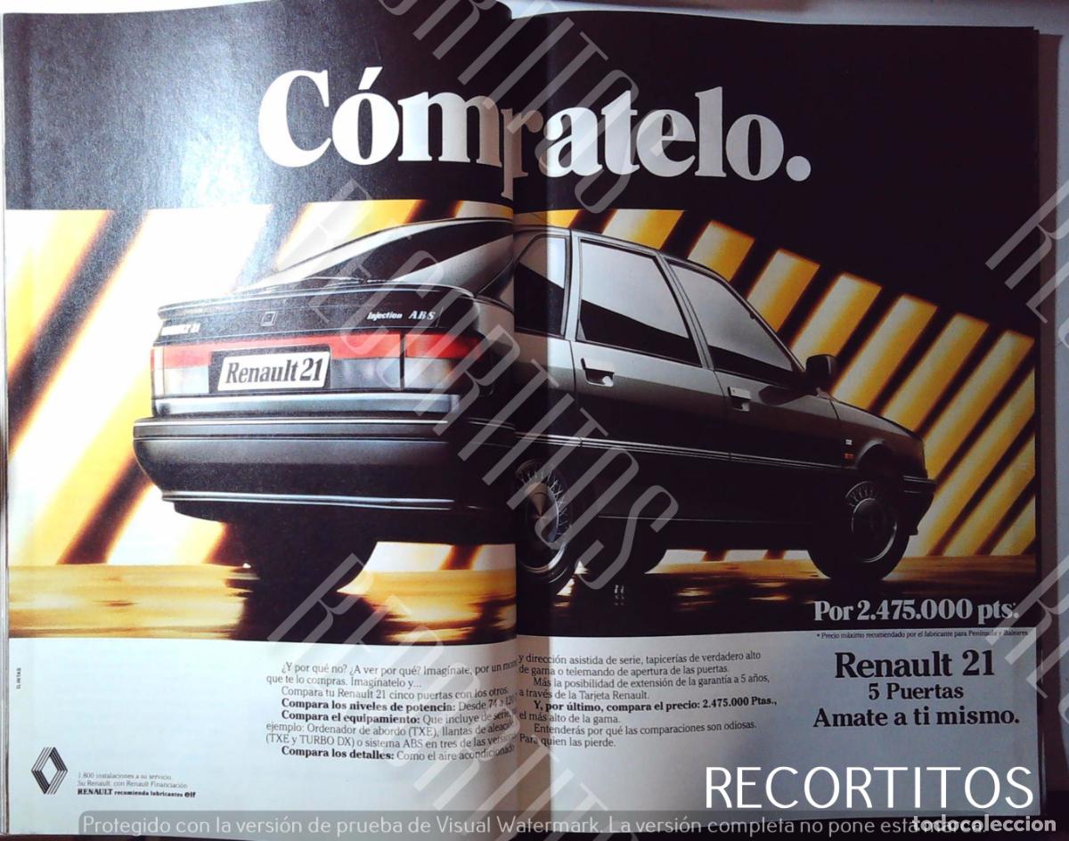 Coleccionismo de Revistas y Peri&oacute;dicos: RENAULT 21 ANUNCIO PUBLICIDAD
