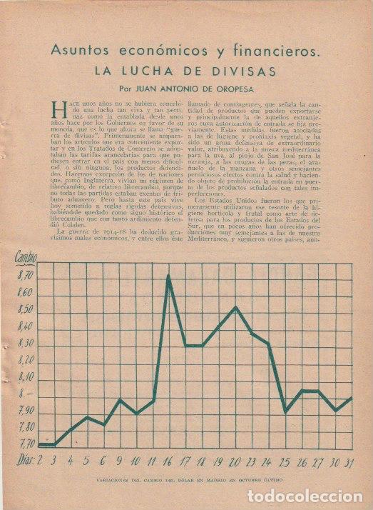 Coleccionismo de revistas y peri&oacute;dicos: La lucha de divisas / Juan Antonio De Oropesa - 1933