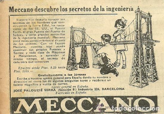Coleccionismo de revistas y peri&oacute;dicos: Publicidad Meccano - 1933