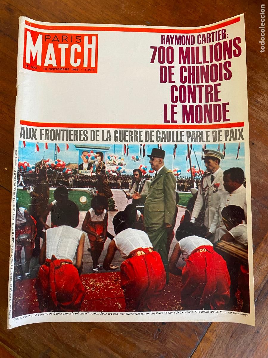 Coleccionismo de revistas y peri&oacute;dicos: N746 Revista Par&iacute;s-match N &ordm; 909 10 Siete 1966A Borde de La Guerra de Gaulle