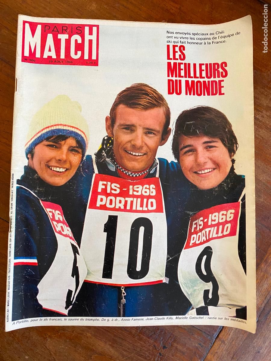 Coleccionismo de Revistas y Peri&oacute;dicos: PARIS MATCH [No 906] du 20/08/1966 - CHILI - L'EQUIPE DE FRANCE DE SKI - ANNIE FAMOSE - JEAN-CLAUDE