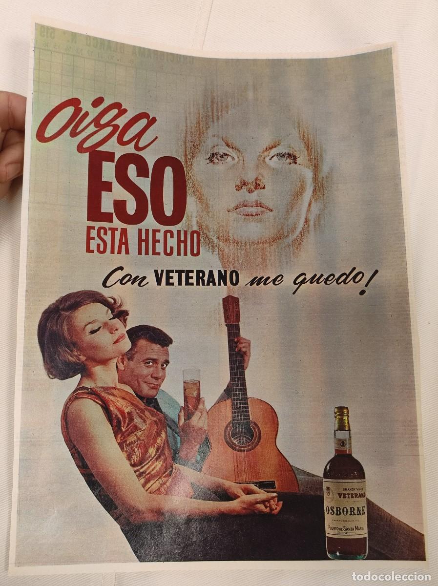 Coleccionismo de Revistas y Peri&oacute;dicos: HOJA PUBLICIDAD REVISTA ORIGINAL VINTAGE. BRANDY VIEJO VETERANO OSBORNE. GUITARRA