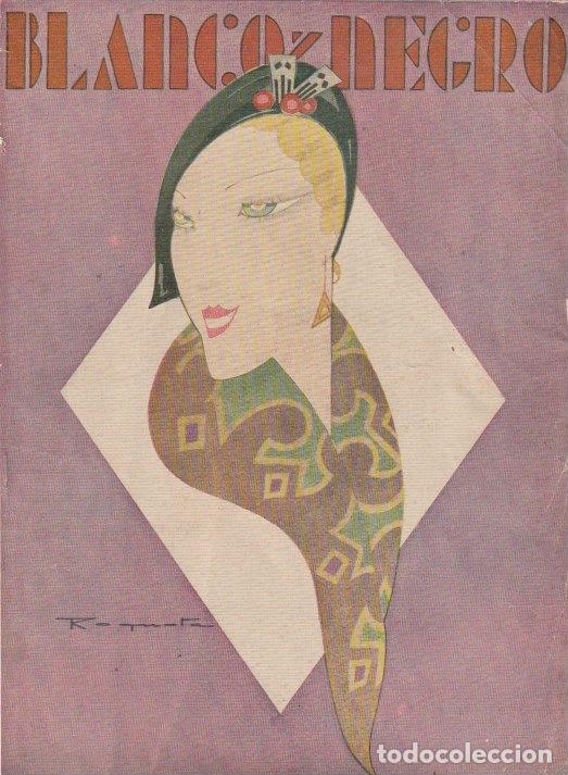 Collezionismo di Riviste e Giornali: Cabeza decorativa / ilustraci&oacute;n de Roqueta para cubierta de revista Blanco y Negro - 1933