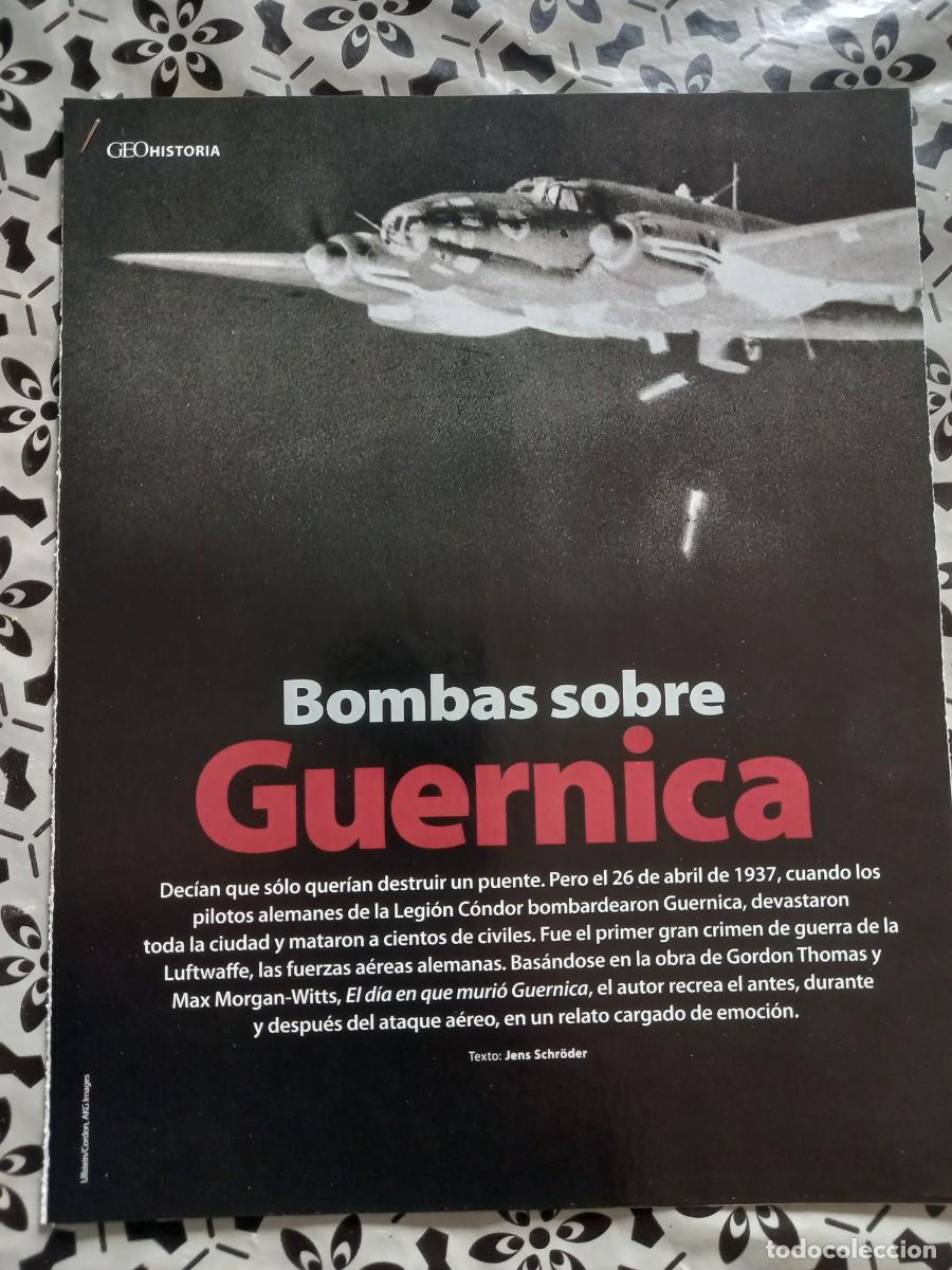 Coleccionismo de revistas y peri&oacute;dicos: RECREACI&Oacute;N DEL BOMBARDEO DE GERNIKA POR LA LEGI&Oacute;N C&Oacute;NDOR DE LOS NAZIS. 16 PAGINAS REVISTA GEO 2008