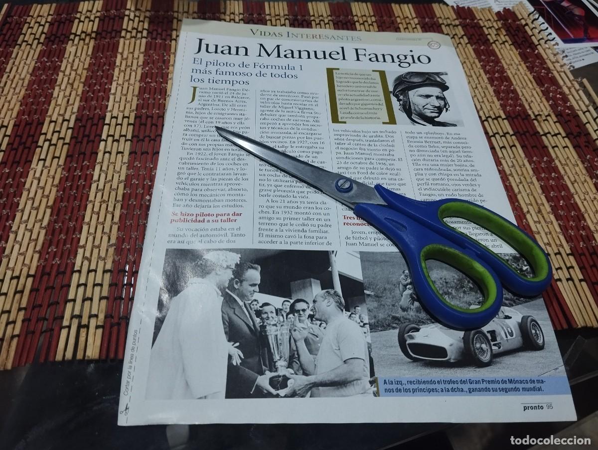 Coleccionismo de Revistas y Peri&oacute;dicos: JUAN MANUEL FANGIO PILOTO FORMULA 1 RECORTE REVISTA 2018