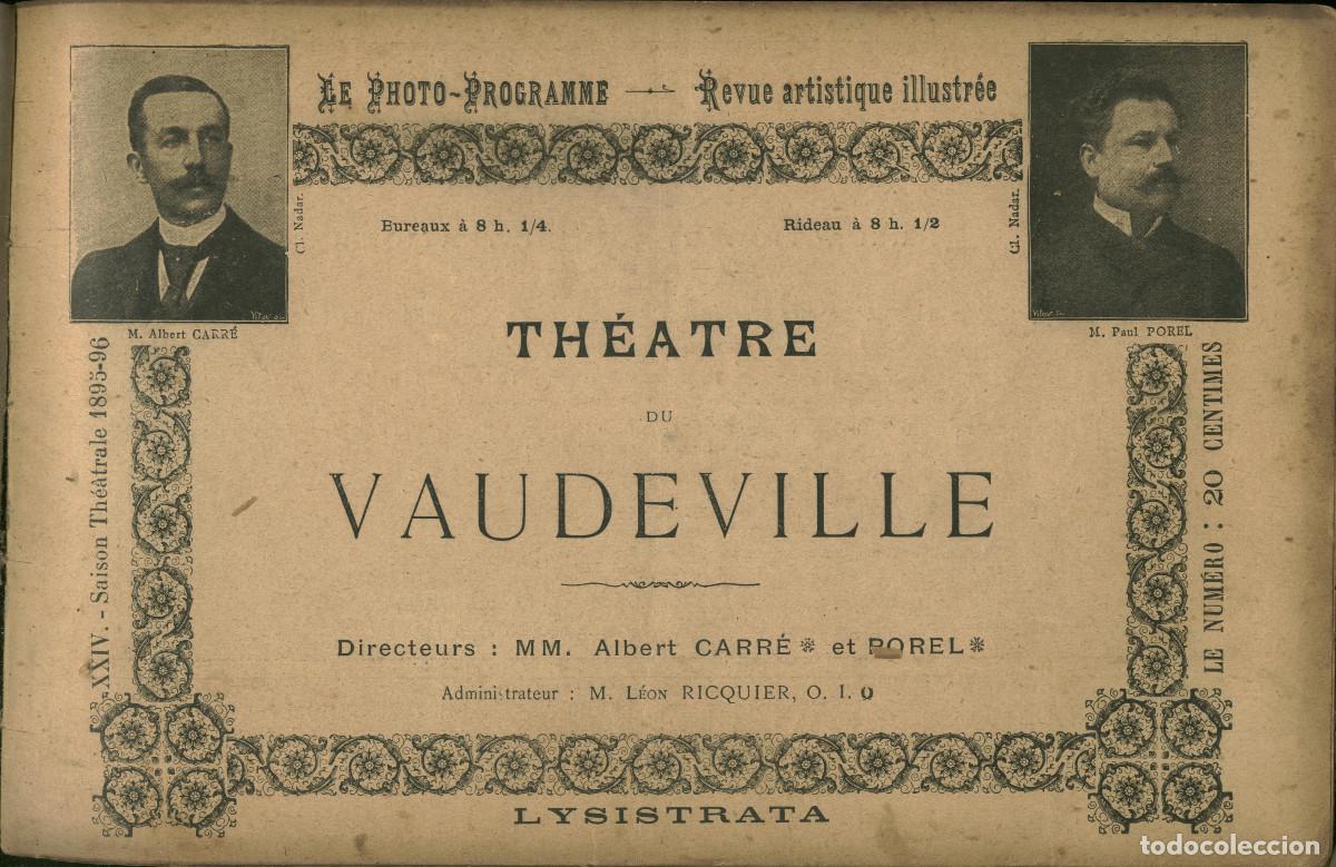 Coleccionismo de revistas y peri&oacute;dicos: 01 24 (1895-96). Lysistrata, de Maurice DONNAY (Le Photo-Programme; 1-24)