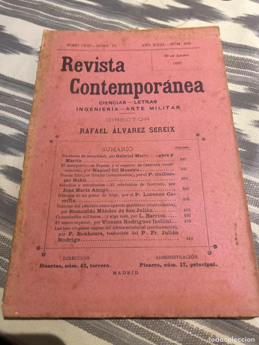 Coleccionismo de Revistas y Peri&oacute;dicos: REVISTA CONTEMPORANEA, CIENCIAS, LETRAS, INGENIERIA, ARTE MILITAR, 1897, 1898, 1899, 1900, 1901, 02