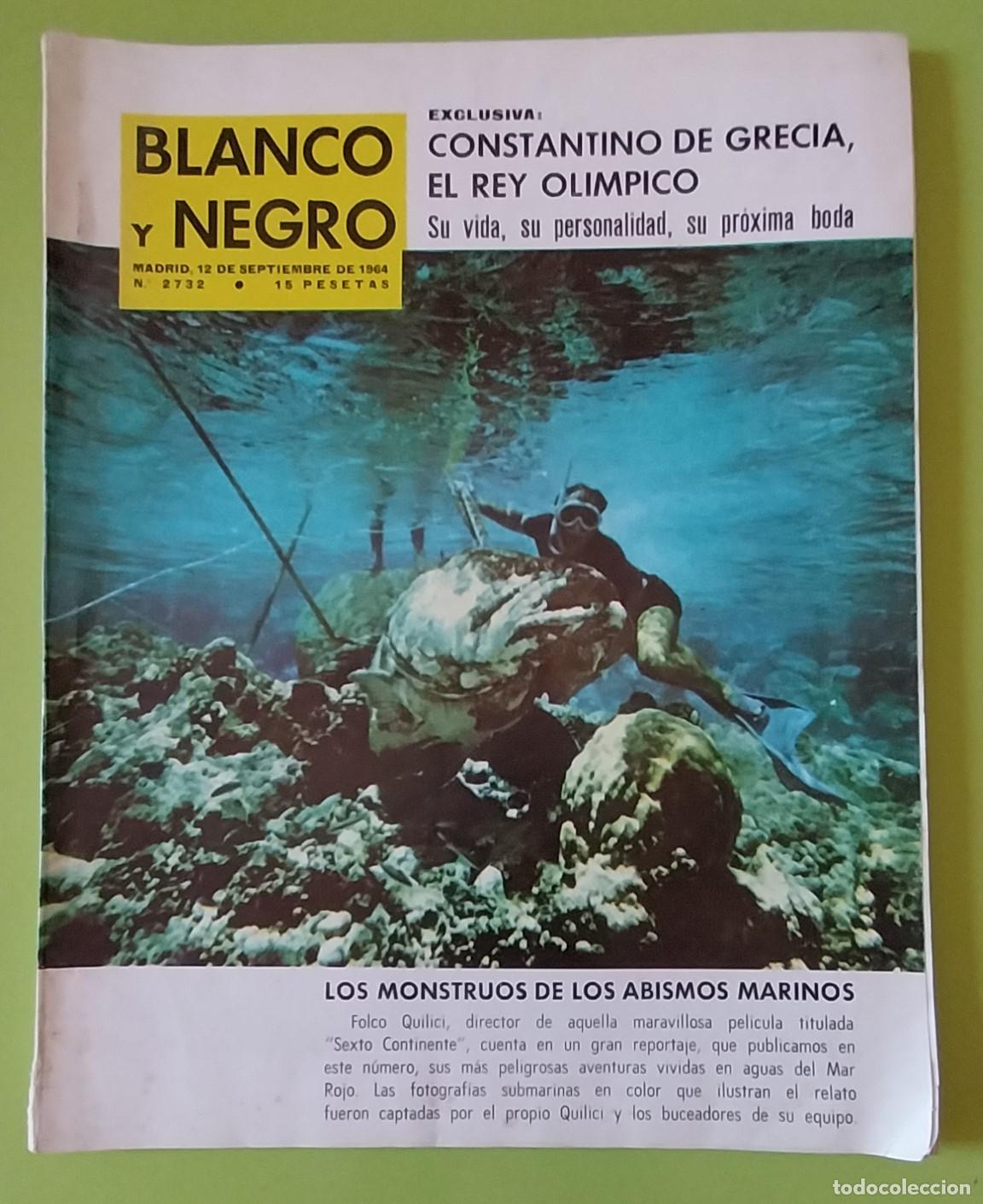 Coleccionismo de Revistas y Peri&oacute;dicos: REVISTA BLANCO Y NEGRO. 12 SEPTIEMBRE 1964. CONSTANTINO DE GRECIA, EL REY OL&Iacute;MPICO