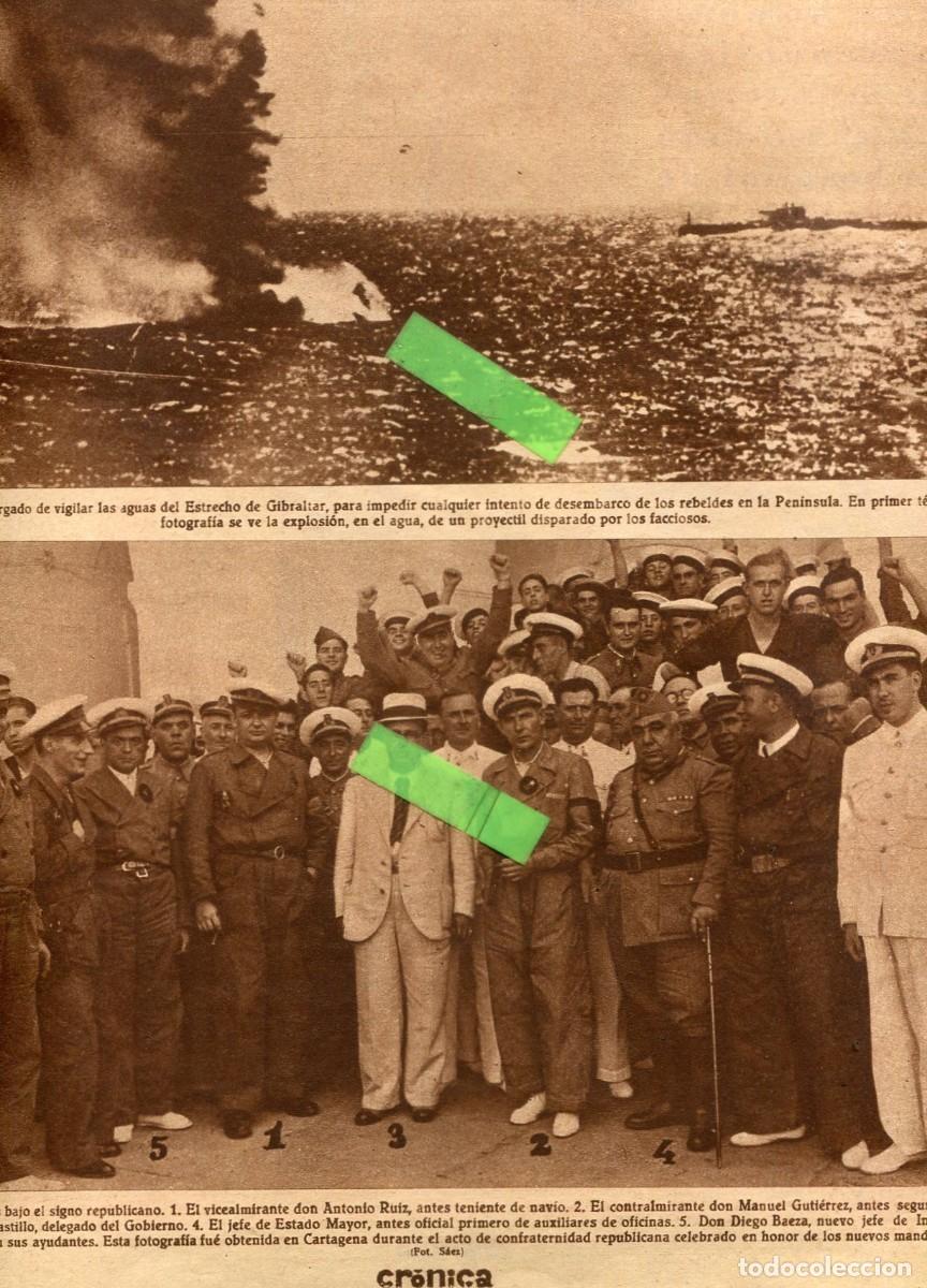 Sammeln von Zeitschriften und Zeitungen: RECORTE DE PRENSA A&Ntilde;O 1936 MARINA REPUBLICANA EN GIBRALTAR ALMIRANTE ANTONI RUIZ DIEGO BAEZA