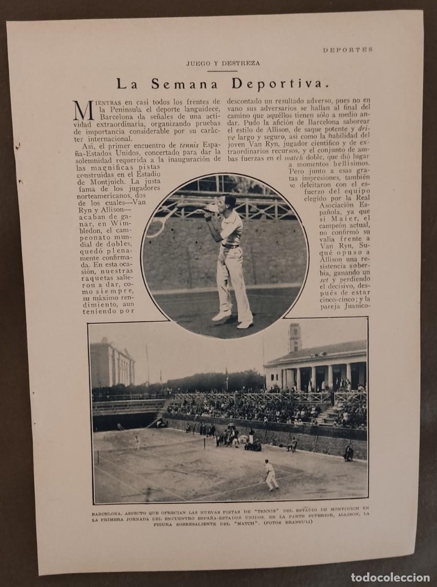 Coleccionismo de Revistas y Peri&oacute;dicos: Hoja revista blanco negro,1929, la semana deportiva, Dewaele
