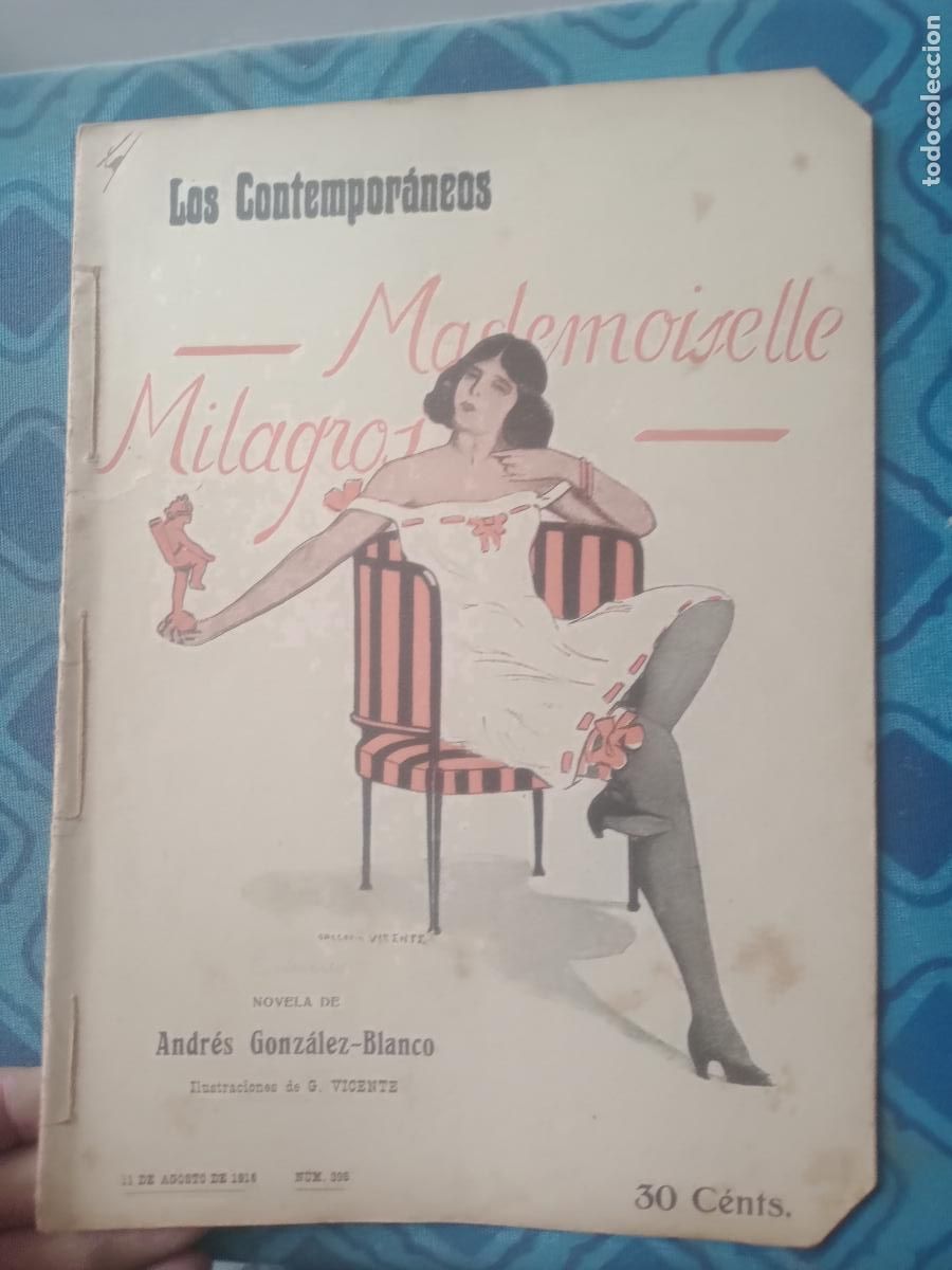 Coleccionismo de Revistas y Peri&oacute;dicos: Mademoiselle Milagros. Andr&eacute;s Gonz&aacute;lez-Blanco 1916 Revista ilustrada Los Contempor&aacute;neos