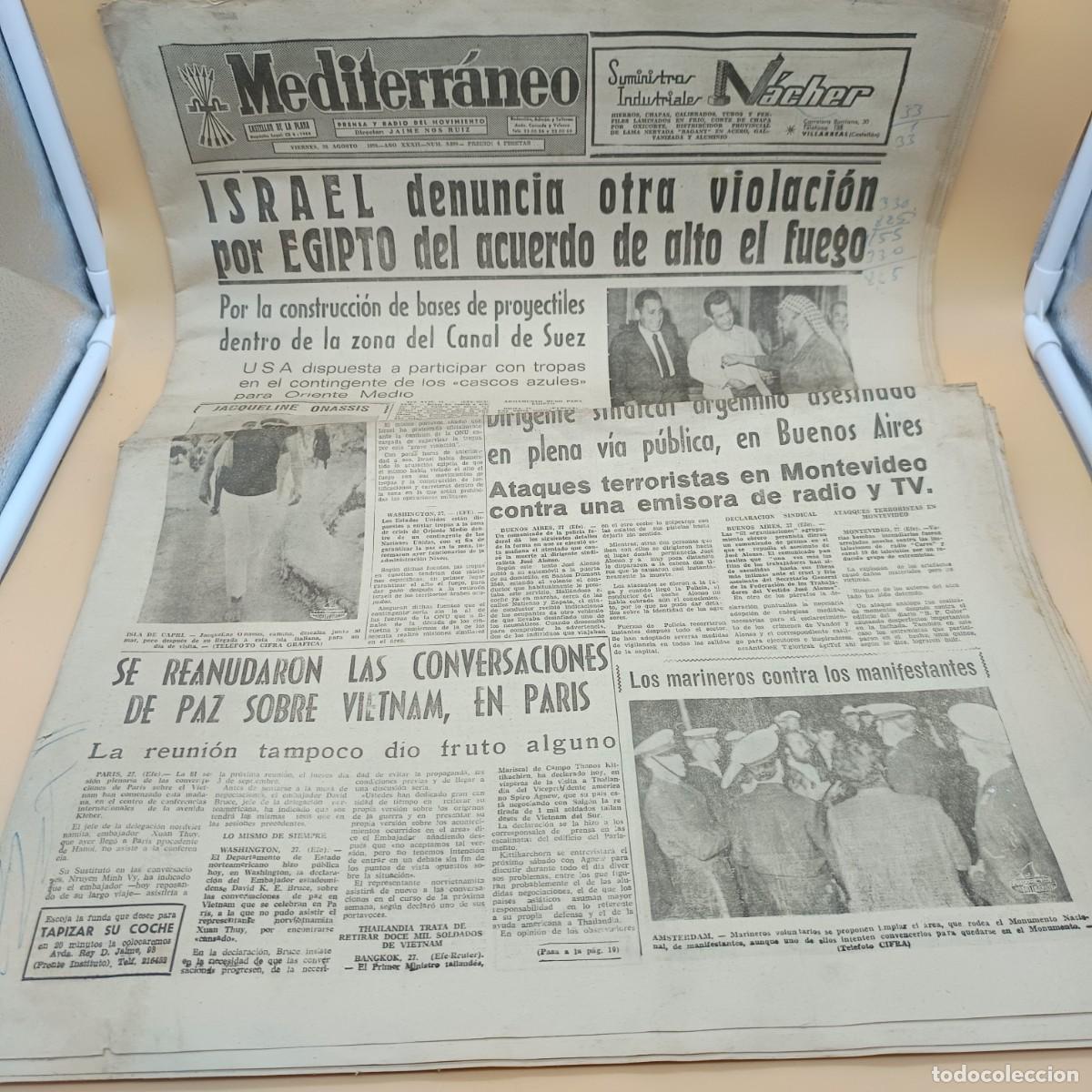 Sammeln von Zeitschriften und Zeitungen: PERIODICO MEDITERRANEO, CASTELLON DE LA PLANA 28 AGOSTO 1970