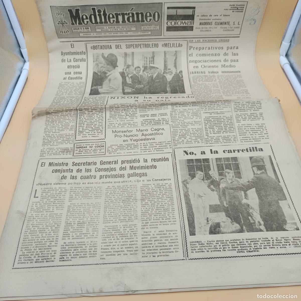 Collectionnisme de Revues et Journaux: PERIODICO MEDITERRANEO, CASTELLON DE LA PLANA 23 AGOSTO 1970
