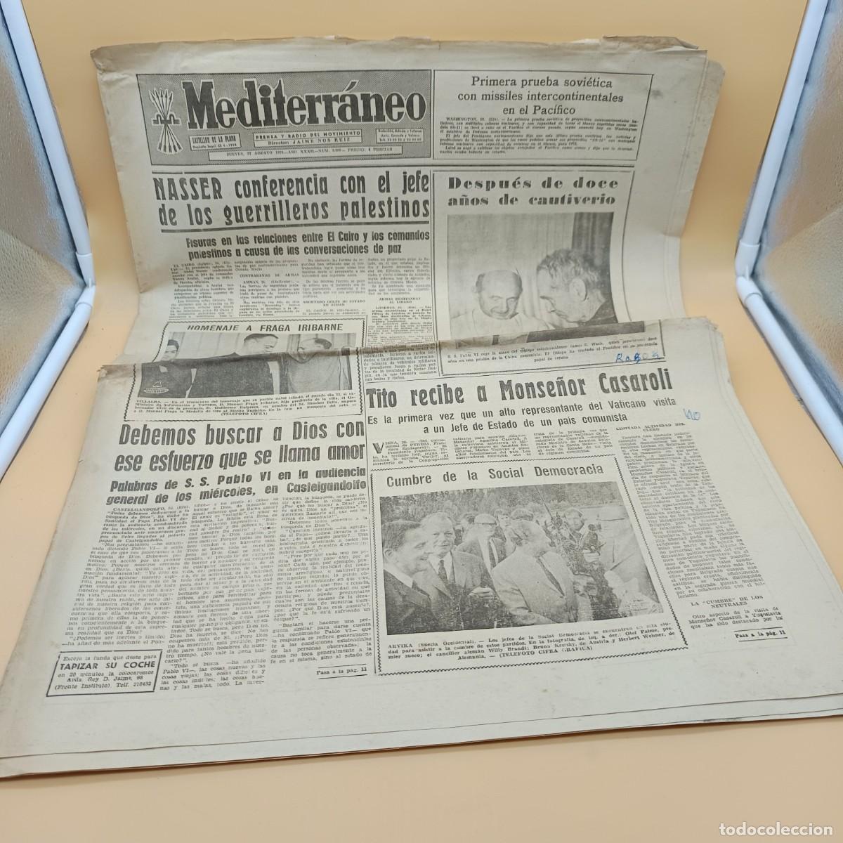 Collectionnisme de Revues et Journaux: PERIODICO MEDITERRANEO, CASTELLON DE LA PLANA 27 AGOSTO 1970