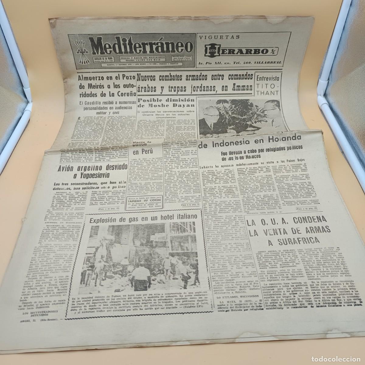 Collectionnisme de Revues et Journaux: PERIODICO MEDITERRANEO, CASTELLON DE LA PLANA 1 SEPTIEMBRE 1970