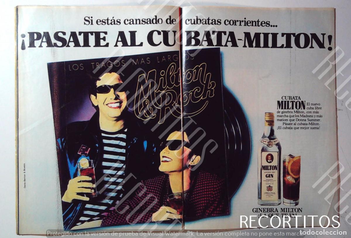 Coleccionismo de Revistas y Peri&oacute;dicos: MILTON GIN GINEBRA ANUNCIO PUBLICIDAD ROCKABILLY ROCK