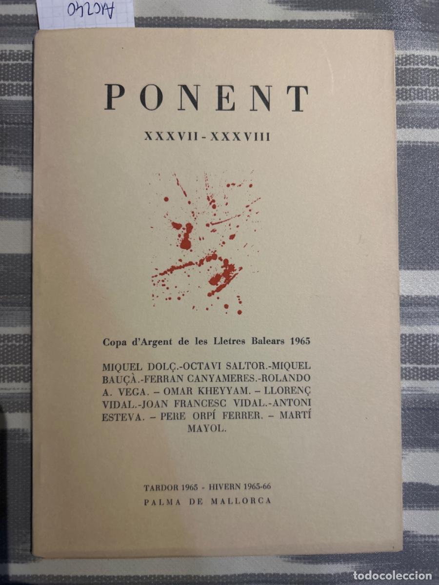 Collection Magazines and Newspapers: REVISTA LITERARIA PONENT, CIUTAT DE MALLORCA, XXXVII XXXVIII, 1965 66