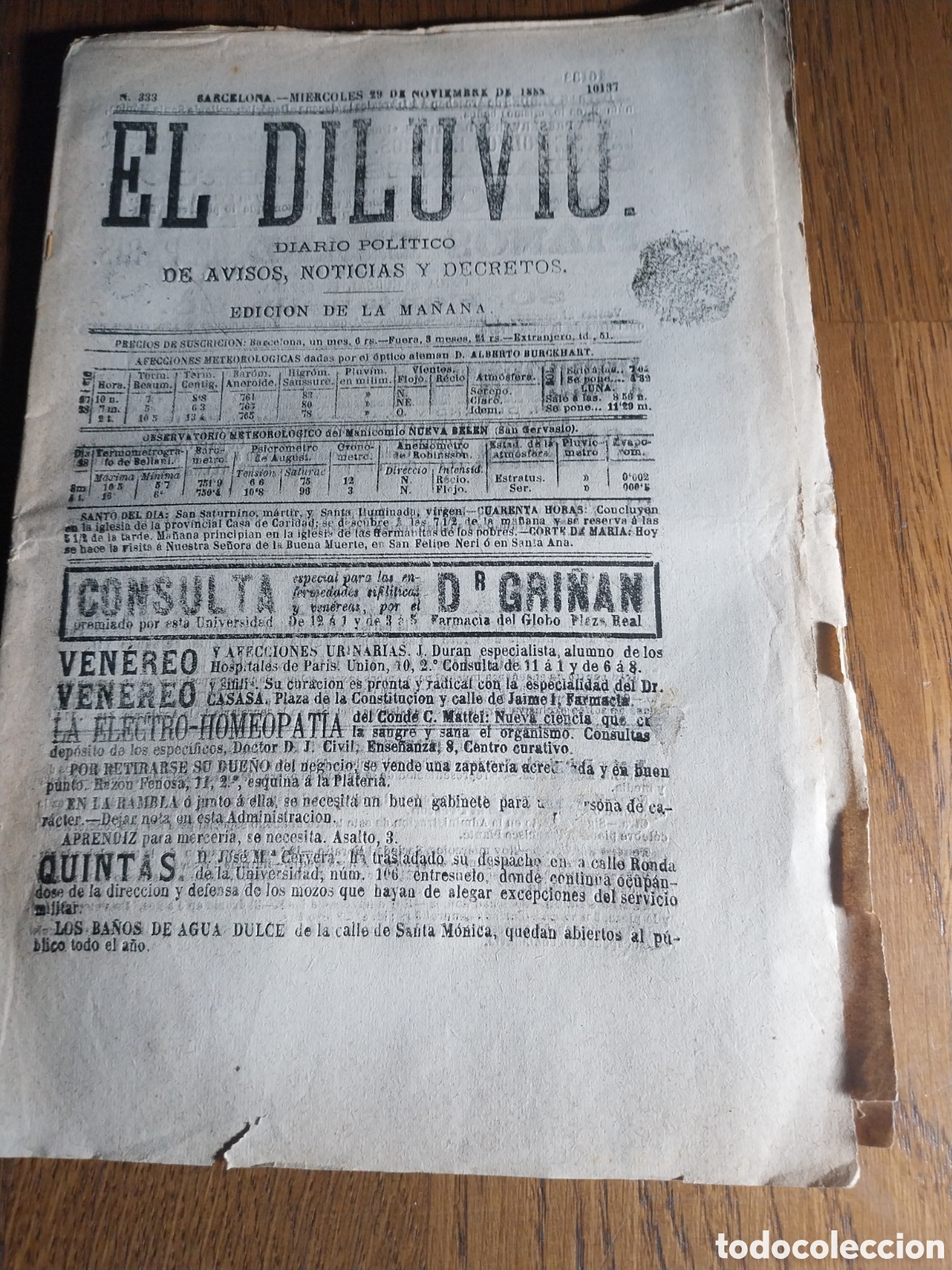 Coleccionismo de Revistas y Peri&oacute;dicos: PERIODICO 1882 DEBATE EN EL CENTRE CATAL&Aacute;.SEGUNDA REPRESENTACION EL REY SE ENTRETIENE DE VICTOR HUGO
