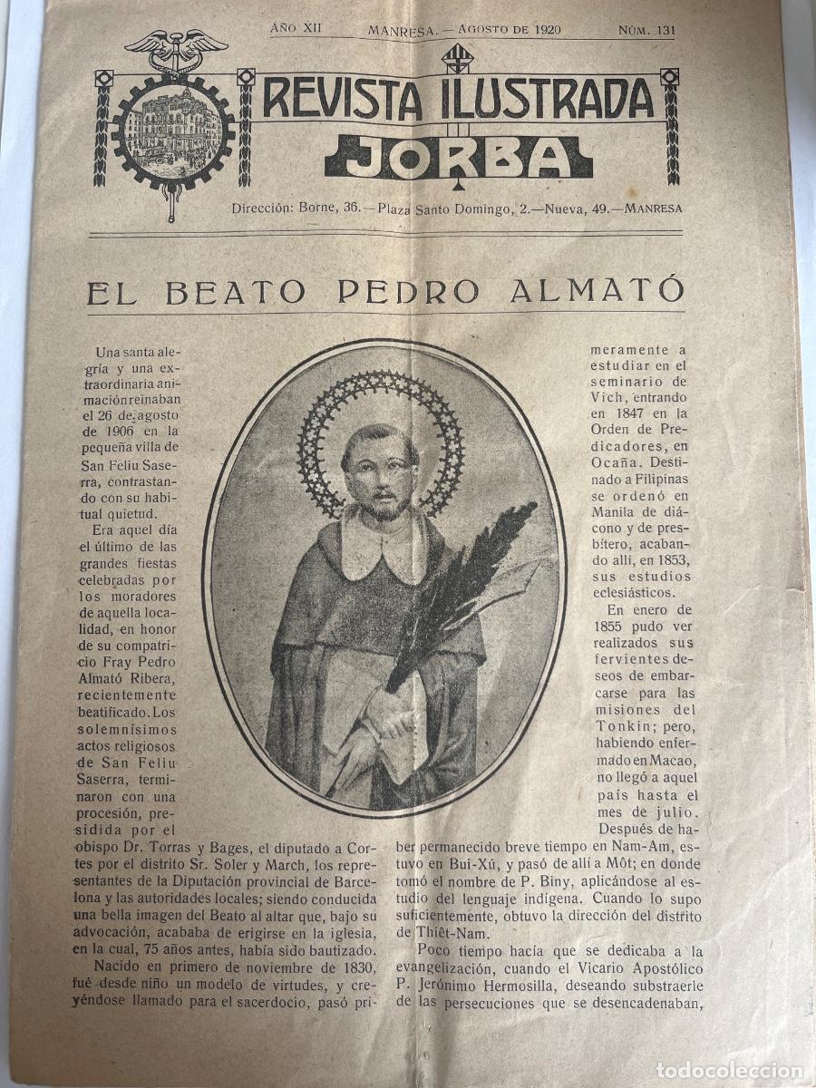Coleccionismo de revistas y peri&oacute;dicos: REVISTA. Jorba revista ilustrada, 1920, num 131. Pedro Almat&oacute;. St Feliu Sasserra. dibujo modernista