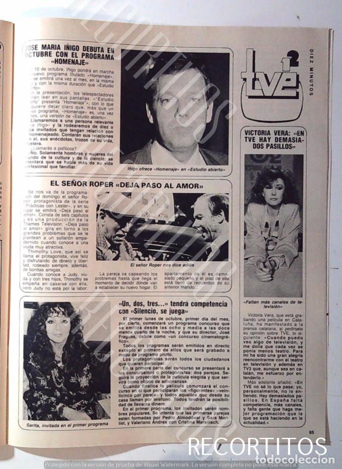Coleccionismo de Revistas y Peri&oacute;dicos: SARA MONTIEL EN EL UN DOS TRES JOSE MARIA I&Ntilde;IGO VICTORIA VERA BRIAN MURPHY LOS ROPER