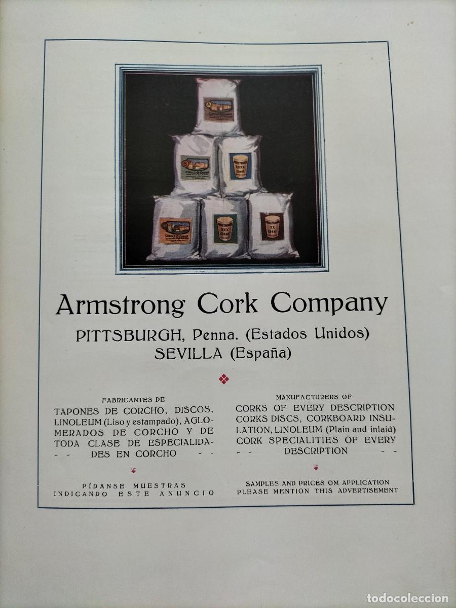 Colecionismo de Revistas e Jornais: ARMSTRONG CORK COMPANY PITTSBURGH SEVILLA TAPONES DE CORCHO HOJA A&Ntilde;O 1927