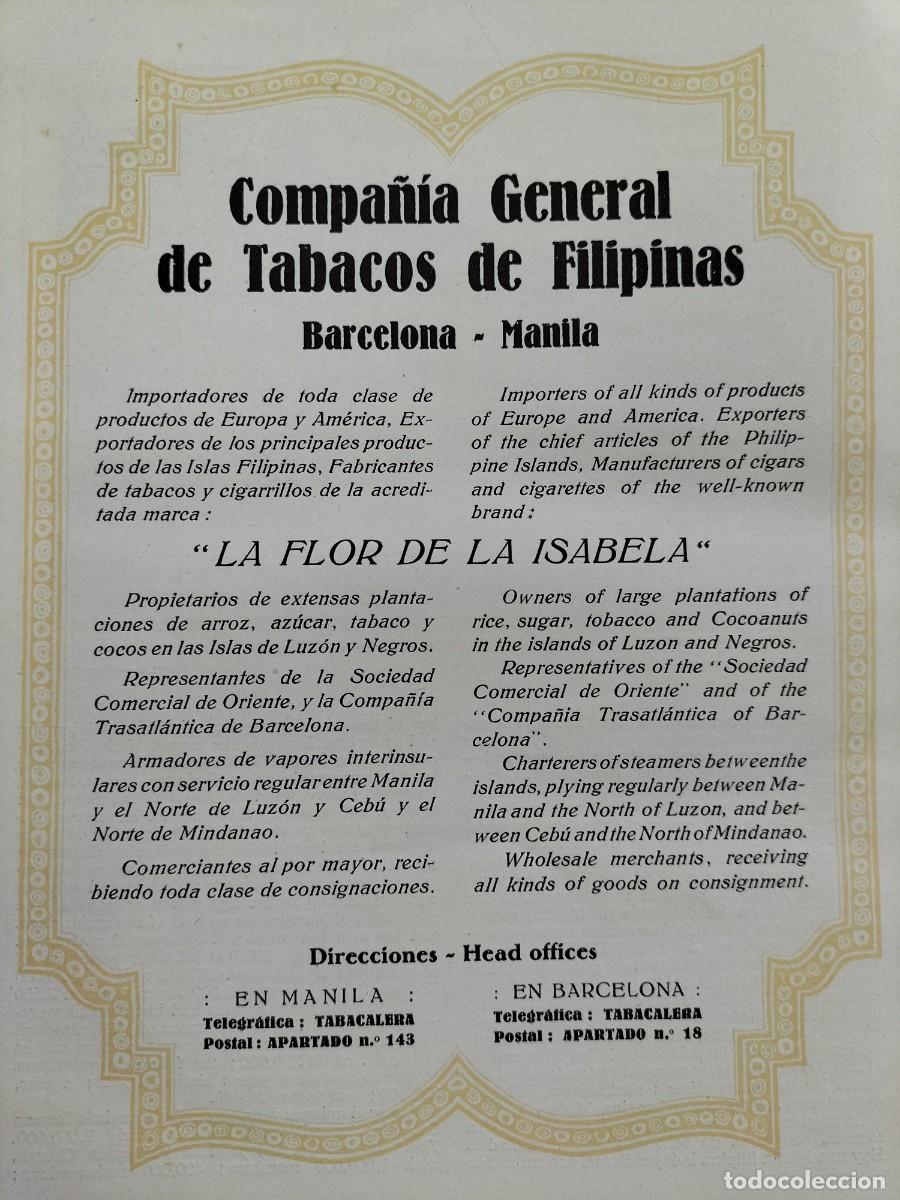 Collection Magazines and Newspapers: COMPA&Ntilde;IA GENERAL TABACOS FILIPINAS MANILA BARCELONA LA FLOR DE LA ISABELA HOJA A&Ntilde;O 1927