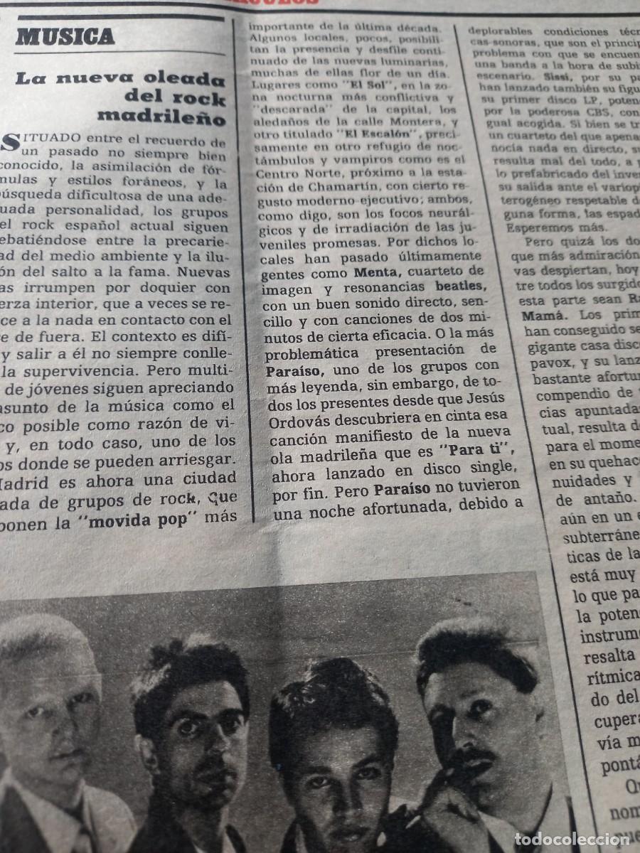 Coleccionismo de Revistas y Peri&oacute;dicos: NUEVO ROCK MADRILE&Ntilde;O, MOVIDA POP RADIO FUTURA ALASKA AVIADOR DRO...PEQUE&Ntilde;O RECORTE TRIUNFO MAYO 1980