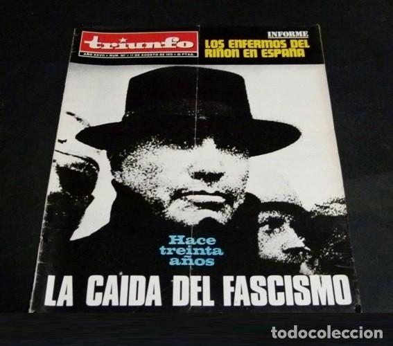 Collectionnisme de Revues et Journaux: [REVISTA TRIUNFO]. N&ordm; 567. A&Ntilde;O 1973. LA CAIDA DEL FASCISMO. LOS ENFERMOS DEL RI&Ntilde;ON EN ESPA&Ntilde;A