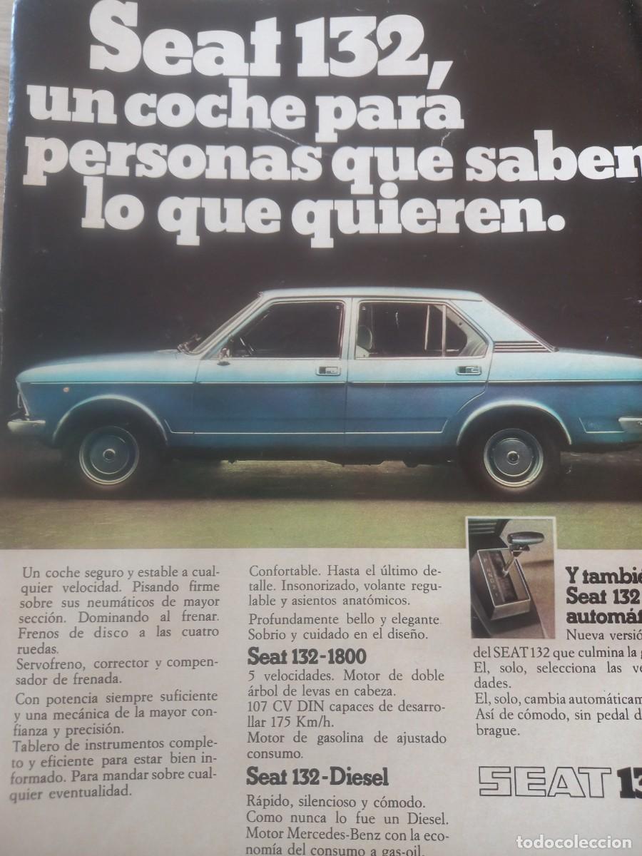 Coleccionismo de revistas y peri&oacute;dicos: PUBLICIDAD. ANUNCIO DE SEAT 132 . 24X31 CM. EXTRA&Iacute;DO DE REVISTA 1976