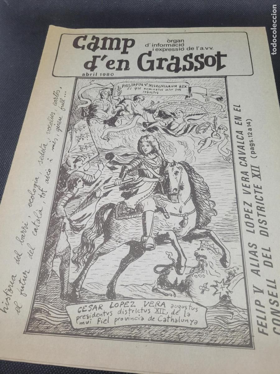 Collezionismo di Riviste e Giornali: CAMP D'EN GRASSOT ASOCIACION ASSOCIACiO VECINOS VEINS ABRIL 1980 BARCELONA