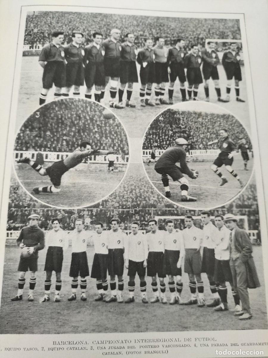 Collection Magazines and Newspapers: CAMPEONATO INTERREGIONAL FUTBOL EQUIPO VASCO Y EQUIPO CATALAN HOJA A&Ntilde;O 1924
