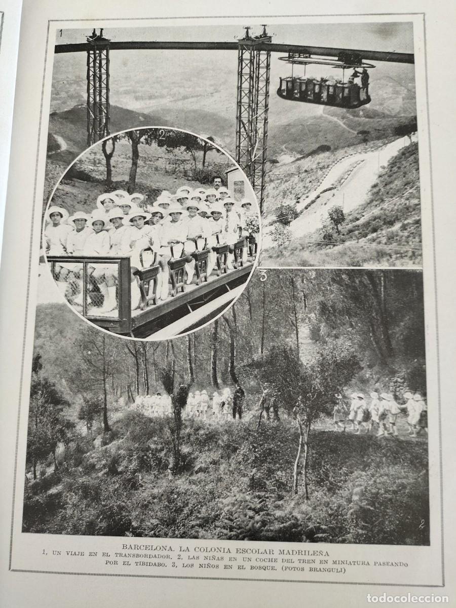 Sammeln von Zeitschriften und Zeitungen: LA COLONIA ESCOLAR MADRILE&Ntilde;A EN EL TIBIDABO TRANSPORTADOR TREN MINIATURA BARCELONA HOJA A&Ntilde;O 1924