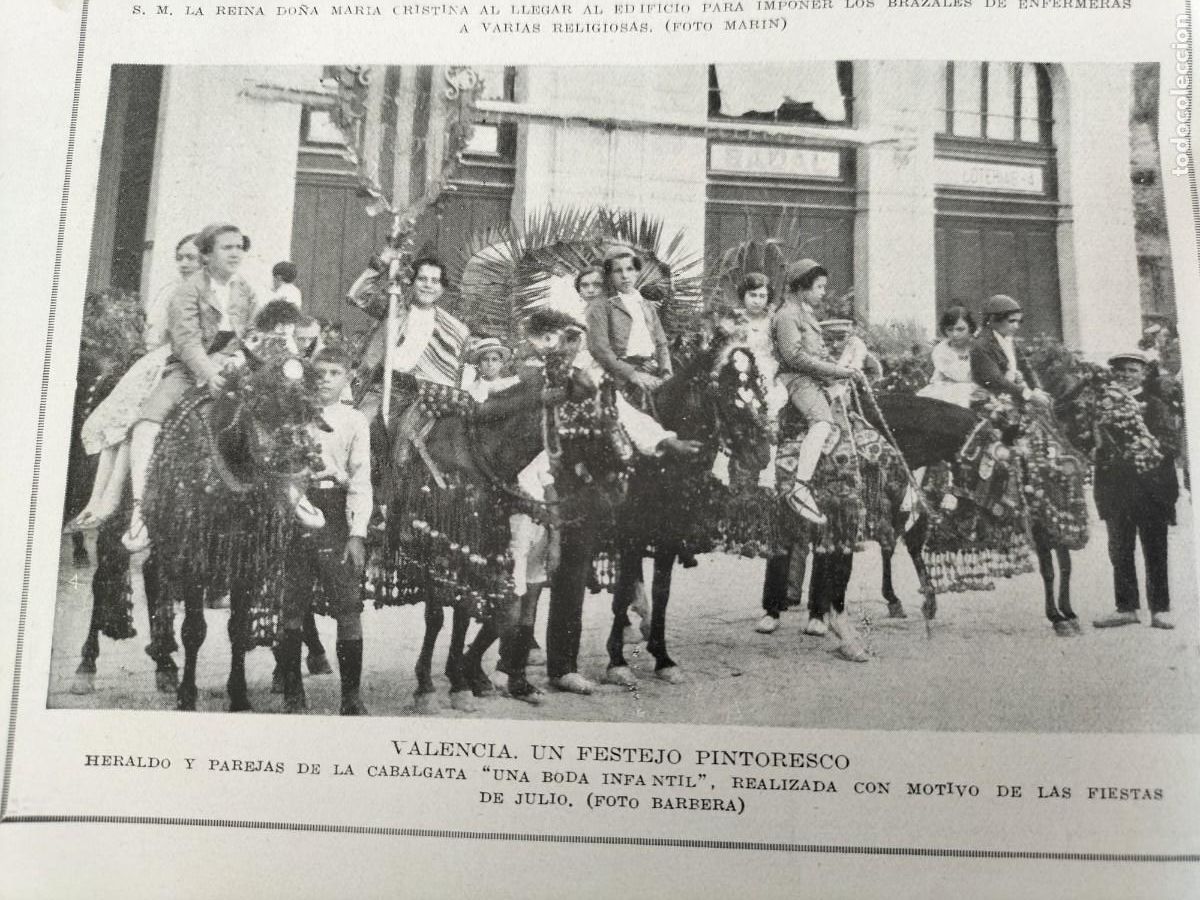 Colecionismo de Revistas e Jornais: BODA INFANTIL FIESTA JULIO VALENCIA BANDA ALABARDEROS JUEGOS FLORALES 2 HOJAS A&Ntilde;O 1924