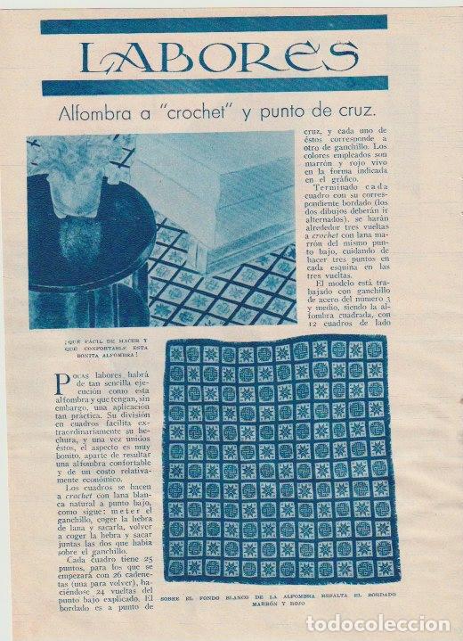 Collectionnisme de Revues et Journaux: Labores: alfombra de crochet y punto de cruz -1933