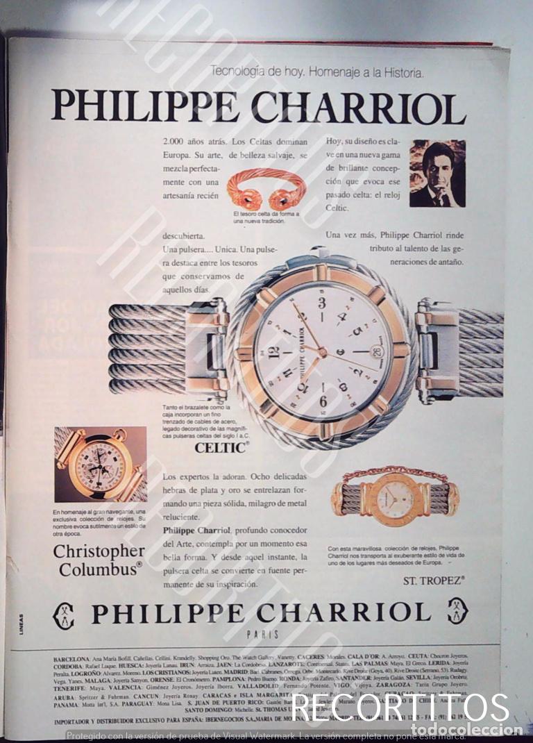Coleccionismo de Revistas y Peri&oacute;dicos: philippe charriol reloj anuncio publicidad columbus saint troupez celtic christopher cristobal colon
