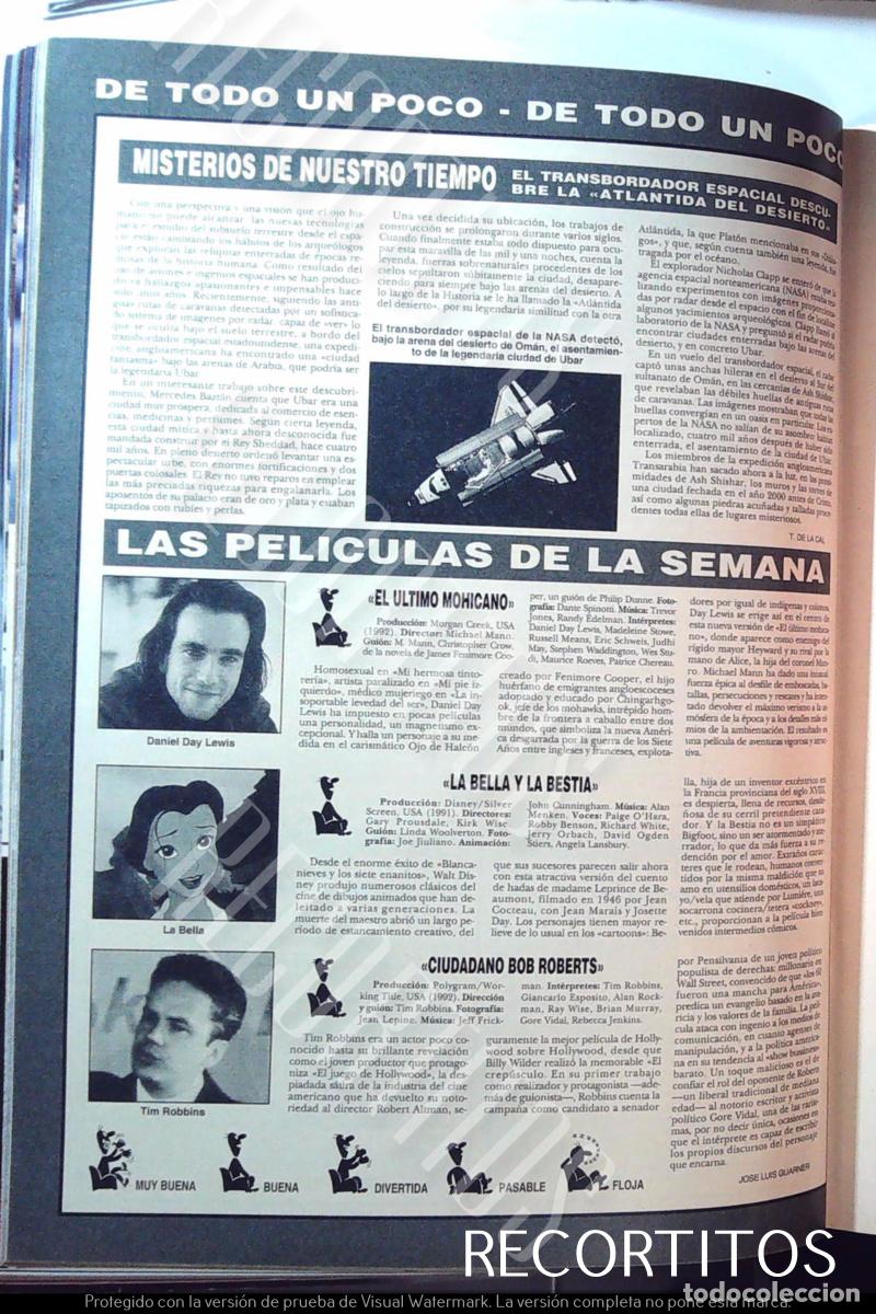 Coleccionismo de revistas y peri&oacute;dicos: DANIEL DAY LEWIS LA BELLA Y LA BESTIA TIM ROBBINS