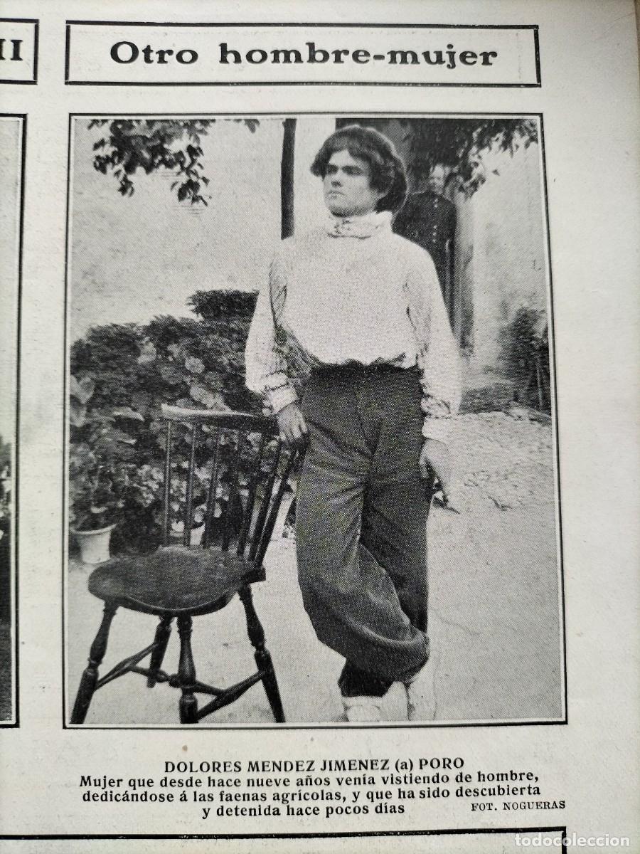 Collezionismo di Riviste e Giornali: OTRO HOMBRE - MUJER DOLORES MENDEZ JIMENEZ DETENIDA POR VESTIR DE HOMBRE HOJA A&Ntilde;O 1906