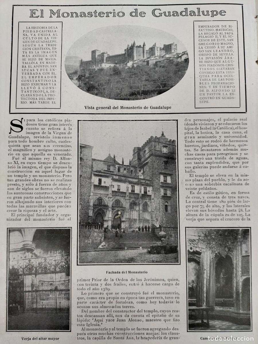 Coleccionismo de revistas y peri&oacute;dicos: MONASTERIO GUADALUPE ALFONSO XIII MANIOBRAS MILITARES VALMOJADO SANTA CRUZ RETAMOSAREVISTA A&Ntilde;O 1906