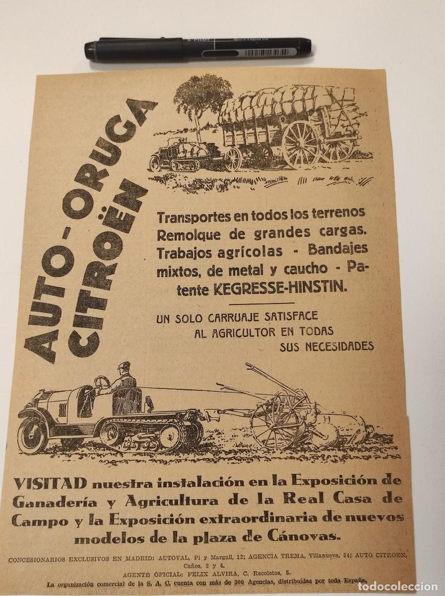 Coleccionismo de Revistas y Peri&oacute;dicos: HOJA PUBLICIDAD REVISTA ORIGINAL A&Ntilde;OS 30. AUTO-ORUGA CITROEN
