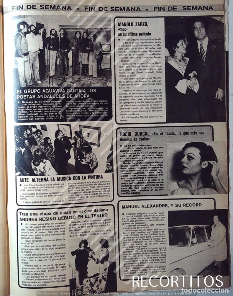 Coleccionismo de Revistas y Peri&oacute;dicos: andres resino agua viva manuel zarzo rocio durcal luis eduardo aute el coche de alexandre manolo